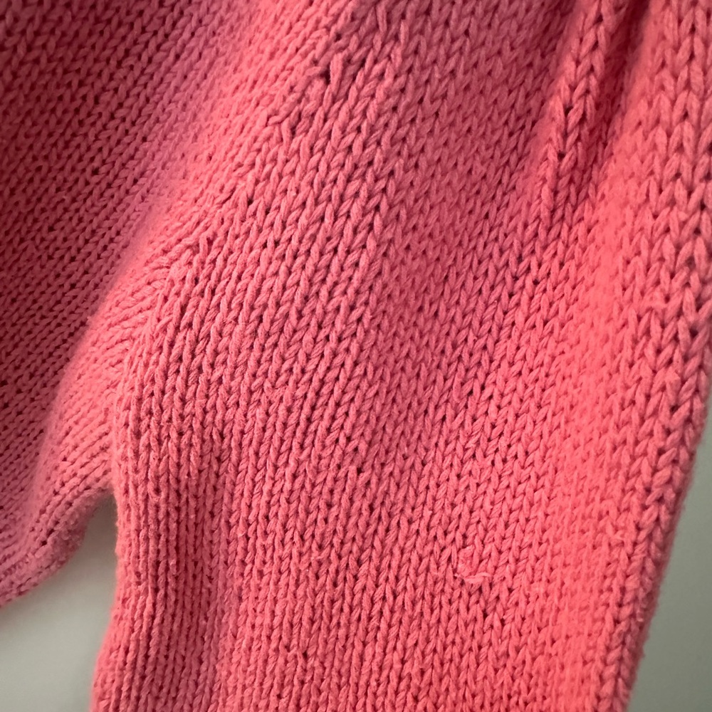 Vintage 80s HAND KNIT Pink Women's Sweater by the eagle’s eye Size L - Picture 8 of 9